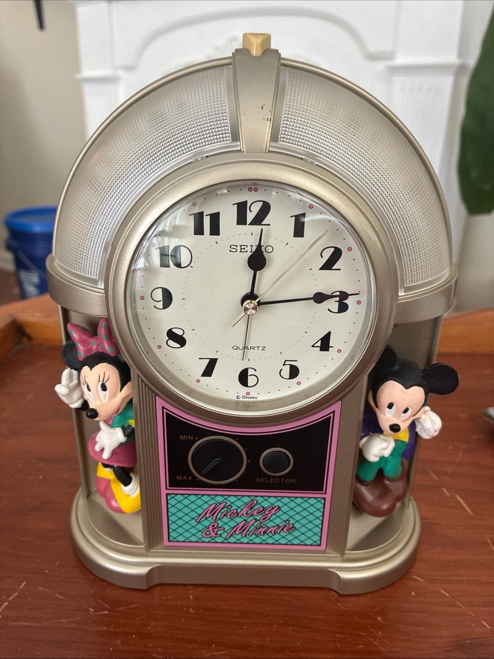 Disney Seiko Mickey & Minnie vintage Alarm Clock Lights and Music